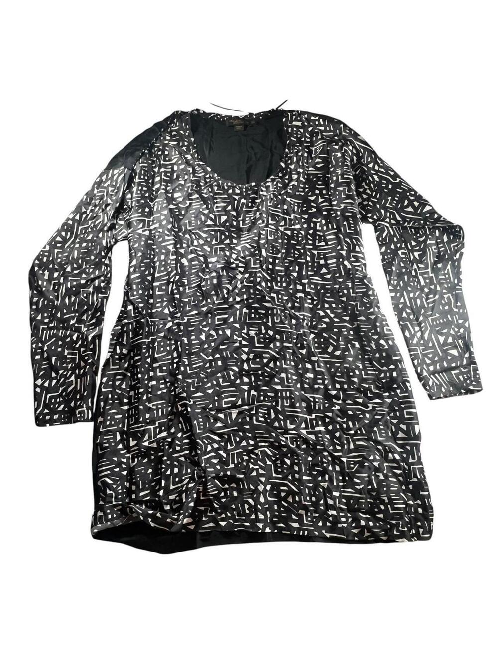Diesel Black Gold Abstract Print Long Sleeve Mini Dress